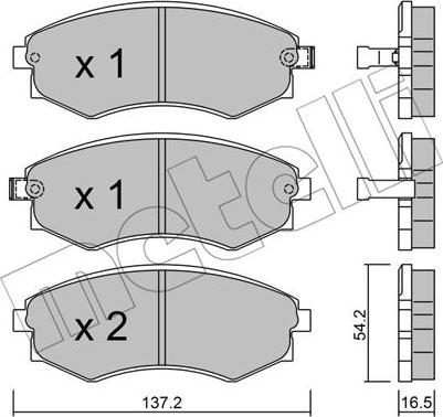 Metelli 22-0518-0 - Brake Pad Set, disc brake autospares.lv