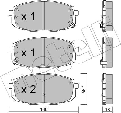 Metelli 22-0513-1 - Brake Pad Set, disc brake autospares.lv