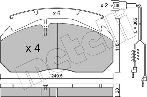 Metelli 22-0586-3K - Brake Pad Set, disc brake autospares.lv