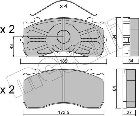 Metelli 22-0583-1 - Brake Pad Set, disc brake autospares.lv