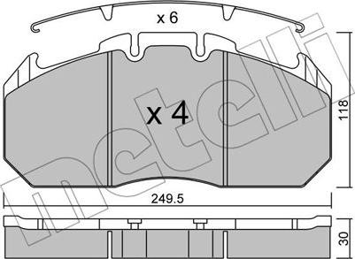 Metelli 22-0587-0 - Brake Pad Set, disc brake autospares.lv
