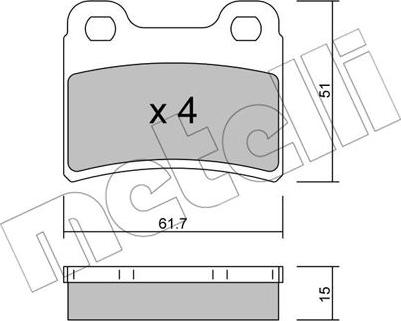 Metelli 22-0535-0 - Brake Pad Set, disc brake autospares.lv