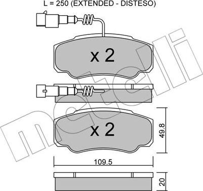 Metelli 22-0532-1 - Brake Pad Set, disc brake autospares.lv