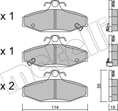 Metelli 22-0520-0 - Brake Pad Set, disc brake autospares.lv