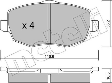 Metelli 22-0528-0 - Brake Pad Set, disc brake autospares.lv