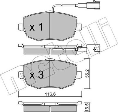 Metelli 22-0528-1 - Brake Pad Set, disc brake autospares.lv