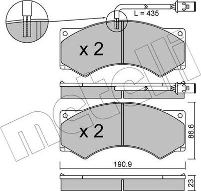 Metelli 22-0579-1 - Brake Pad Set, disc brake autospares.lv
