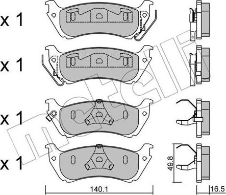 Metelli 22-0570-0 - Brake Pad Set, disc brake autospares.lv