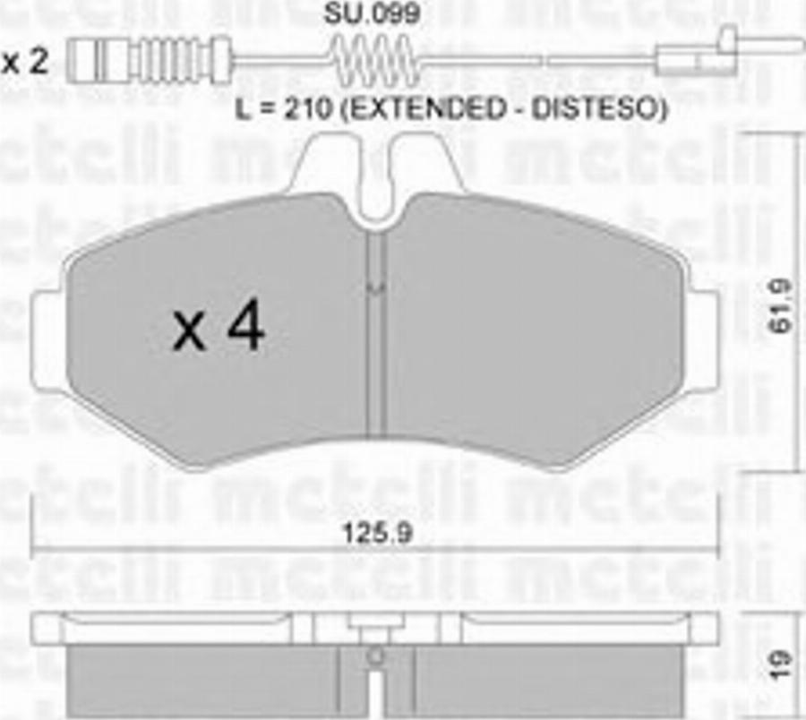 Metelli 22-0572-0K - Brake Pad Set, disc brake autospares.lv