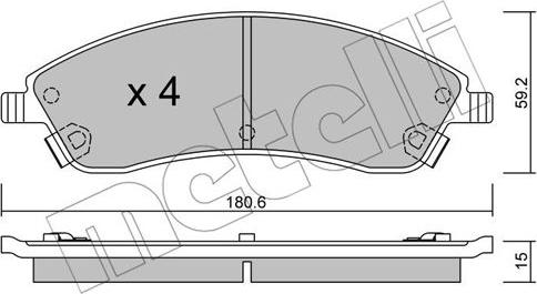 Metelli 22-0699-0 - Brake Pad Set, disc brake autospares.lv