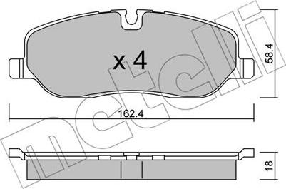 Metelli 22-0693-0 - Brake Pad Set, disc brake autospares.lv