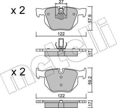 Metelli 22-0644-0 - Brake Pad Set, disc brake autospares.lv