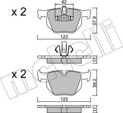 Metelli 22-0643-0 - Brake Pad Set, disc brake autospares.lv