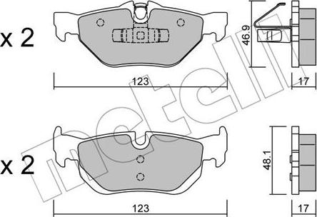 Metelli 22-0642-0 - Brake Pad Set, disc brake autospares.lv