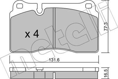 Metelli 22-0659-0 - Brake Pad Set, disc brake autospares.lv