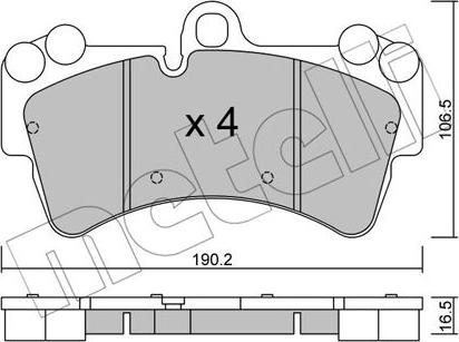 Metelli 22-0654-0 - Brake Pad Set, disc brake autospares.lv