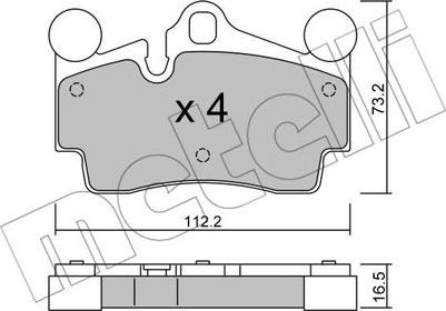 Metelli 22-0655-0 - Brake Pad Set, disc brake autospares.lv