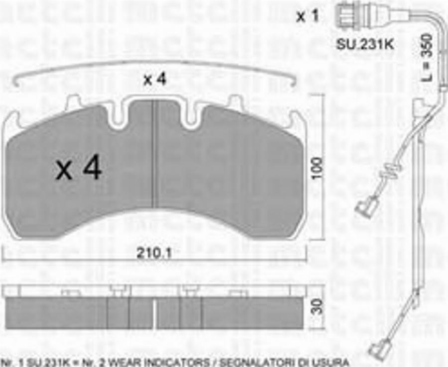 Metelli 2206501K - Brake Pad Set, disc brake autospares.lv