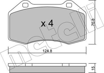 Metelli 22-0651-0 - Brake Pad Set, disc brake autospares.lv