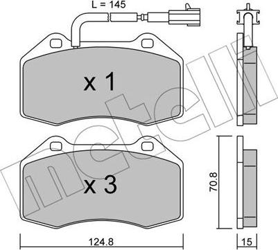 Metelli 22-0651-1 - Brake Pad Set, disc brake autospares.lv