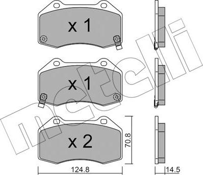 Metelli 22-0651-3 - Brake Pad Set, disc brake autospares.lv