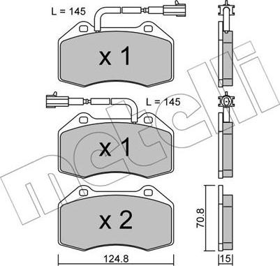 Metelli 22-0651-2 - Brake Pad Set, disc brake autospares.lv