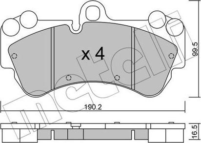 Metelli 22-0653-0 - Brake Pad Set, disc brake autospares.lv