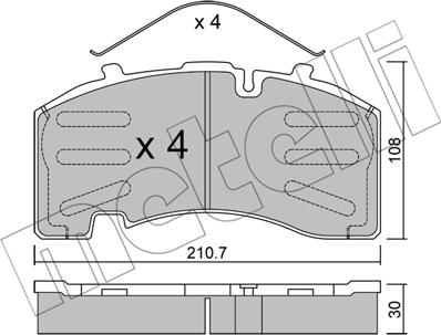 Metelli 22-0652-0 - Brake Pad Set, disc brake autospares.lv