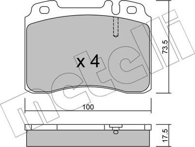 Metelli 22-0667-0 - Brake Pad Set, disc brake autospares.lv