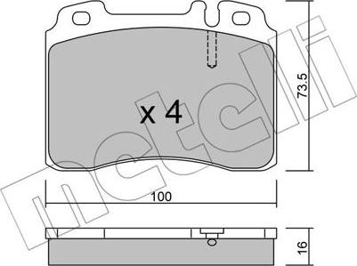 Metelli 22-0667-1 - Brake Pad Set, disc brake autospares.lv