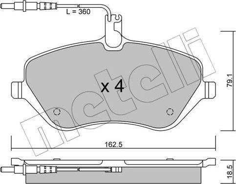 Metelli 22-0601-0 - Brake Pad Set, disc brake autospares.lv