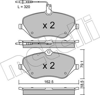 Metelli 22-0601-1 - Brake Pad Set, disc brake autospares.lv