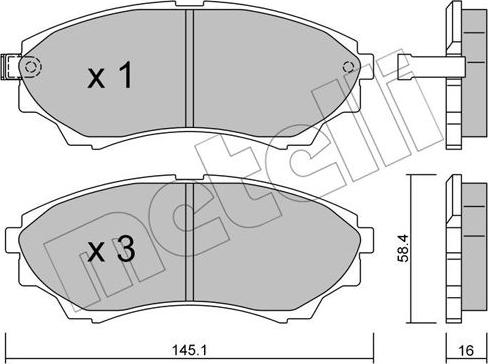 Metelli 22-0610-0 - Brake Pad Set, disc brake autospares.lv