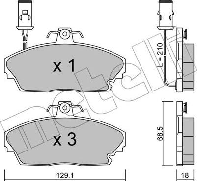 Metelli 22-0689-0 - Brake Pad Set, disc brake autospares.lv