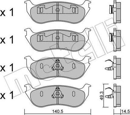 Metelli 22-0687-0 - Brake Pad Set, disc brake autospares.lv