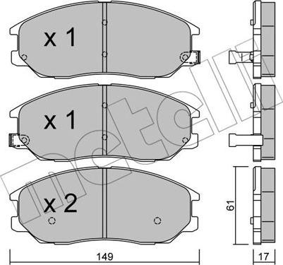 Metelli 22-0633-0 - Brake Pad Set, disc brake autospares.lv