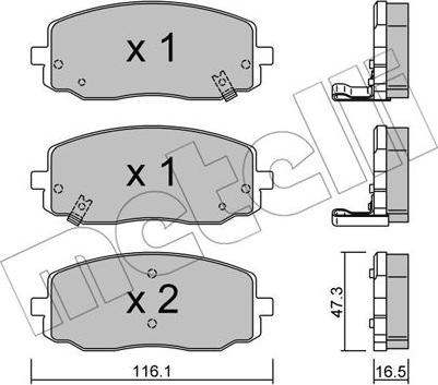 Metelli 22-0629-0 - Brake Pad Set, disc brake autospares.lv
