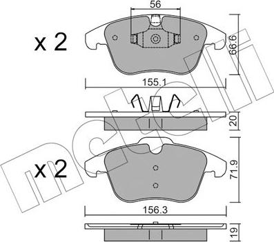 Metelli 22-0675-0 - Brake Pad Set, disc brake autospares.lv