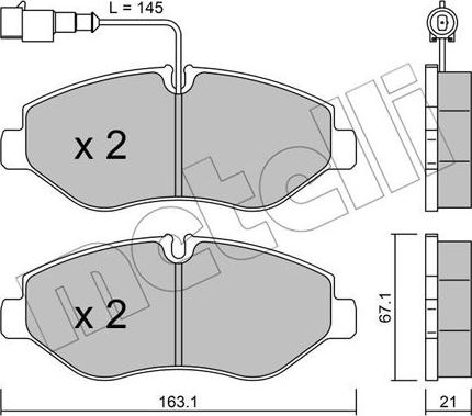 Metelli 22-0671-4 - Brake Pad Set, disc brake autospares.lv