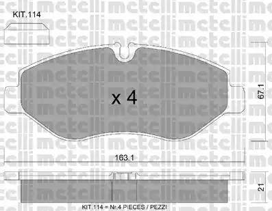 Metelli 22-0671-2 - Brake Pad Set, disc brake autospares.lv