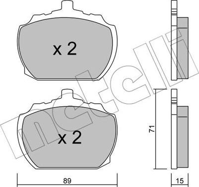 Metelli 22-0678-0 - Brake Pad Set, disc brake autospares.lv