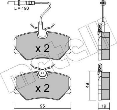 Metelli 22-0099-0 - Brake Pad Set, disc brake autospares.lv