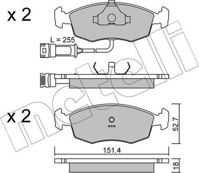 Metelli 22-0094-0 - Brake Pad Set, disc brake autospares.lv