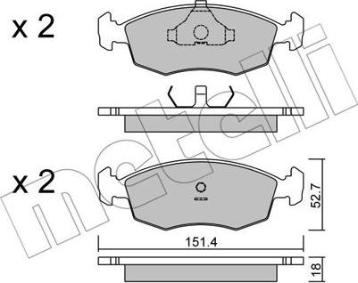 Metelli 22-0094-2 - Brake Pad Set, disc brake autospares.lv