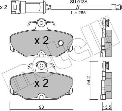 Metelli 22-0095-0K - Brake Pad Set, disc brake autospares.lv