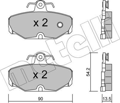 Metelli 22-0095-0 - Brake Pad Set, disc brake autospares.lv