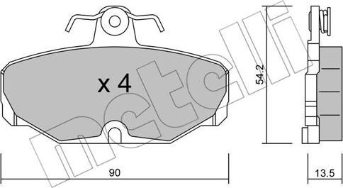 Metelli 22-0095-2 - Brake Pad Set, disc brake autospares.lv