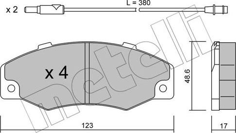 Metelli 22-0096-0 - Brake Pad Set, disc brake autospares.lv