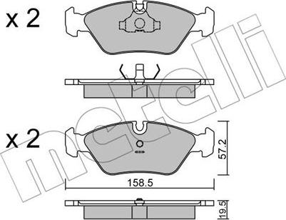 Metelli 22-0091-0 - Brake Pad Set, disc brake autospares.lv