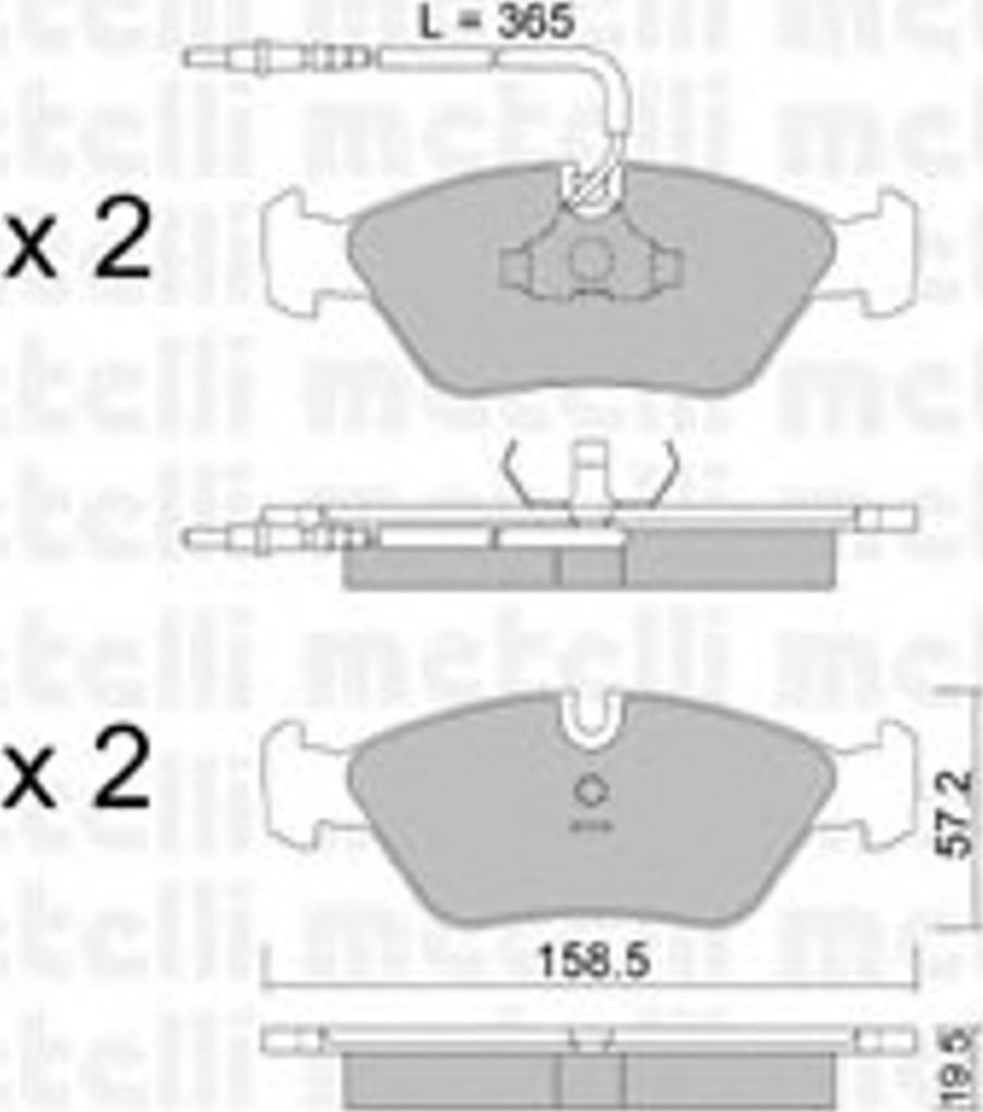 Metelli 2200912 - Brake Pad Set, disc brake autospares.lv